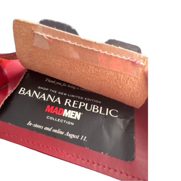 Banana Republic Red and Tan Leather Luggage Tag - Picture 4 of 4